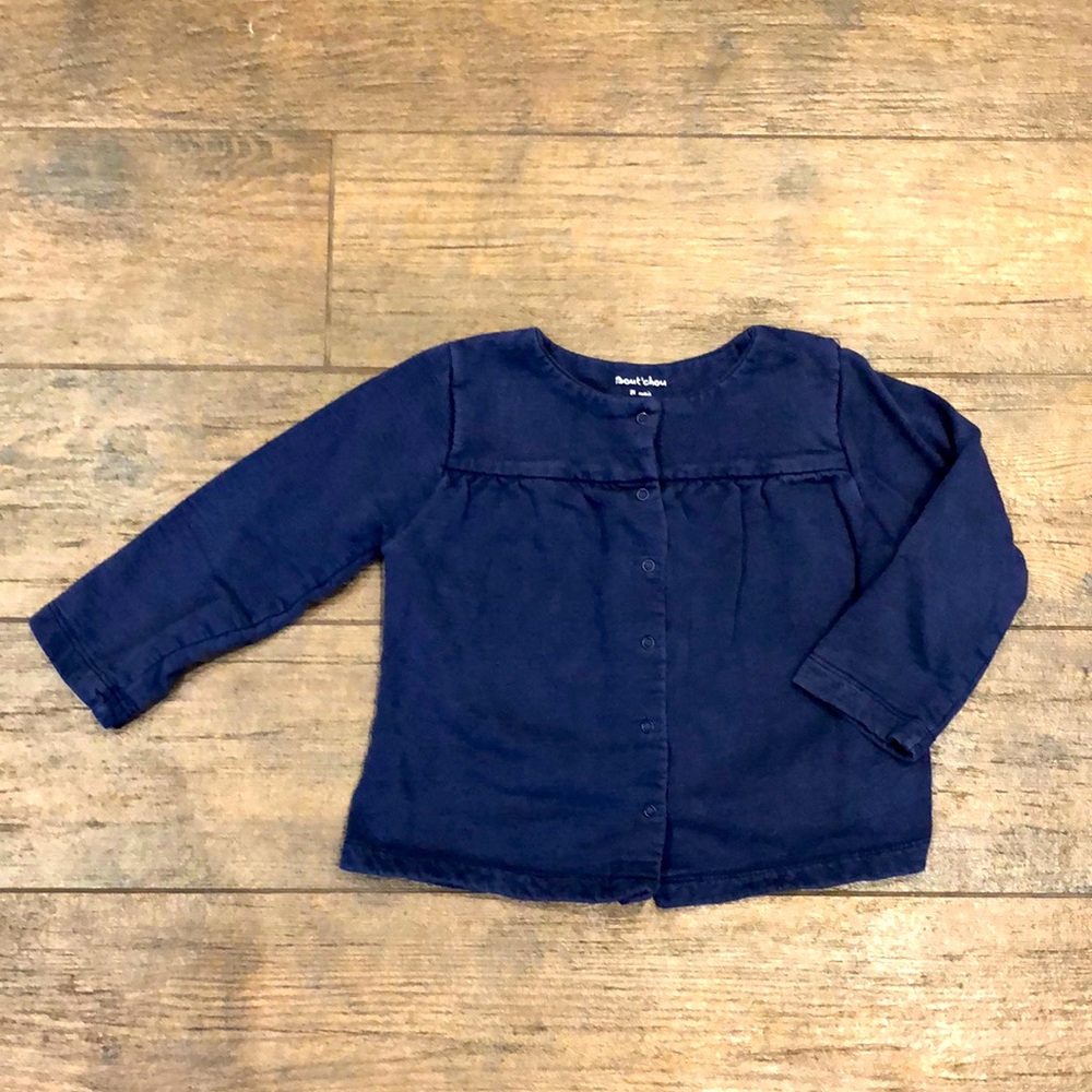 Bout’chou Navy Cotton Cardigan - 24 mos.